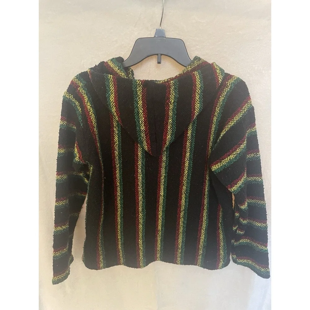 SunSpecs‎ Hoodie Pullover Poncho Baja Rasta Vibe Made in Mexico Vintage Small